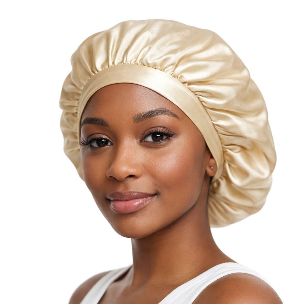 Conair Satin Sleep Cap Champagne | Hair Protection Bonnet | New
